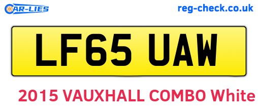 LF65UAW are the vehicle registration plates.