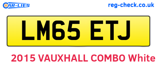 LM65ETJ are the vehicle registration plates.