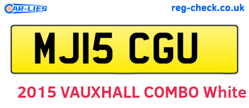 MJ15CGU are the vehicle registration plates.