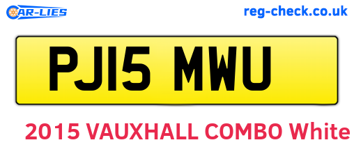 PJ15MWU are the vehicle registration plates.