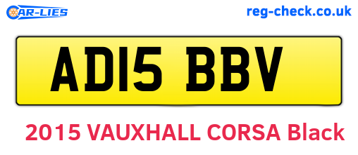 AD15BBV are the vehicle registration plates.