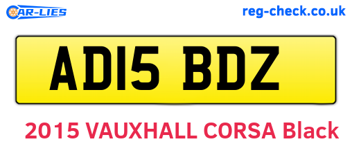 AD15BDZ are the vehicle registration plates.