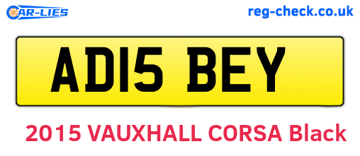AD15BEY are the vehicle registration plates.