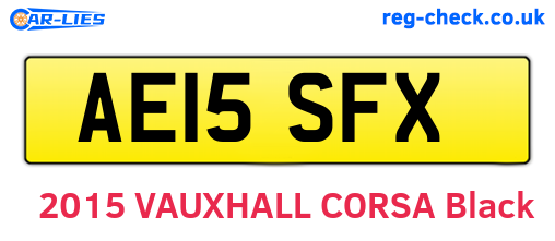 AE15SFX are the vehicle registration plates.