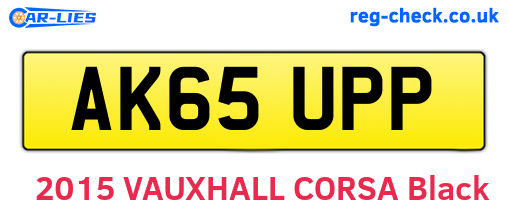 AK65UPP are the vehicle registration plates.