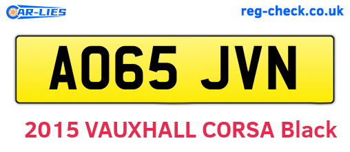 AO65JVN are the vehicle registration plates.