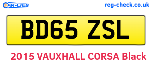 BD65ZSL are the vehicle registration plates.