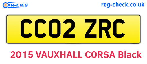 CC02ZRC are the vehicle registration plates.