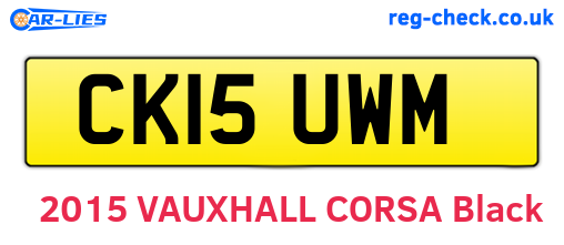 CK15UWM are the vehicle registration plates.