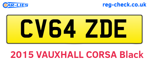 CV64ZDE are the vehicle registration plates.