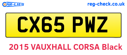 CX65PWZ are the vehicle registration plates.