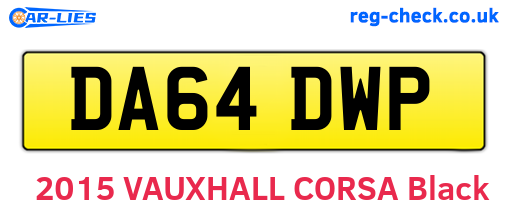 DA64DWP are the vehicle registration plates.