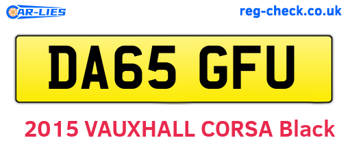 DA65GFU are the vehicle registration plates.