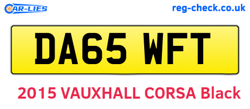 DA65WFT are the vehicle registration plates.