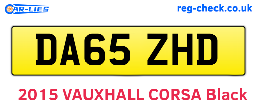 DA65ZHD are the vehicle registration plates.