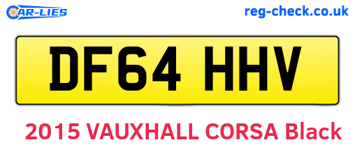 DF64HHV are the vehicle registration plates.