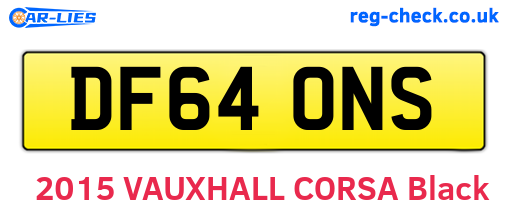 DF64ONS are the vehicle registration plates.