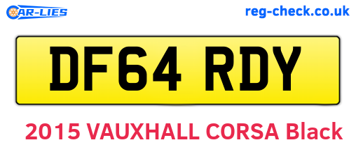 DF64RDY are the vehicle registration plates.