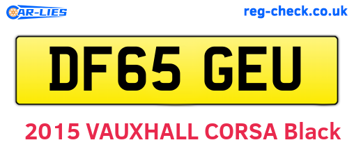 DF65GEU are the vehicle registration plates.