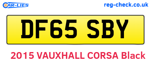 DF65SBY are the vehicle registration plates.