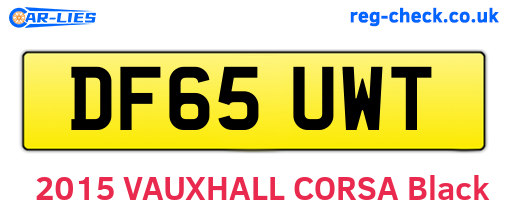 DF65UWT are the vehicle registration plates.
