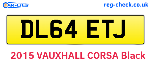 DL64ETJ are the vehicle registration plates.