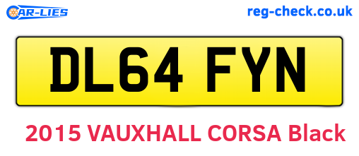 DL64FYN are the vehicle registration plates.