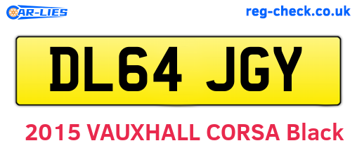 DL64JGY are the vehicle registration plates.