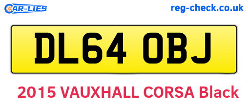 DL64OBJ are the vehicle registration plates.