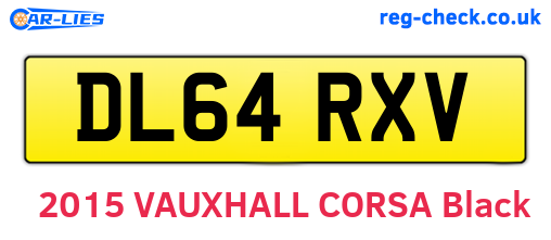 DL64RXV are the vehicle registration plates.