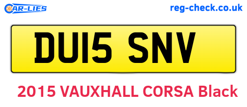 DU15SNV are the vehicle registration plates.