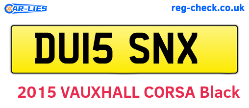 DU15SNX are the vehicle registration plates.
