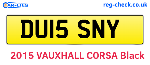 DU15SNY are the vehicle registration plates.