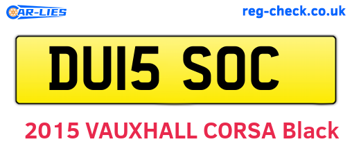 DU15SOC are the vehicle registration plates.