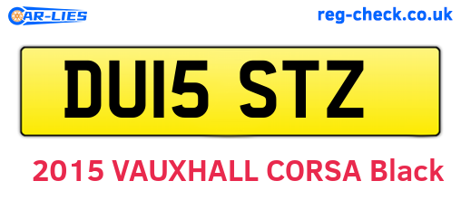 DU15STZ are the vehicle registration plates.