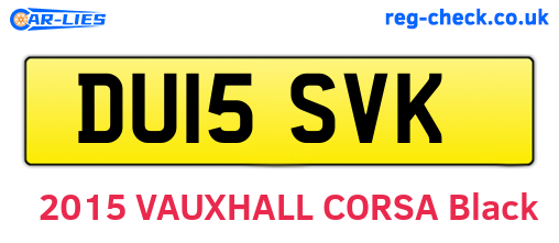 DU15SVK are the vehicle registration plates.