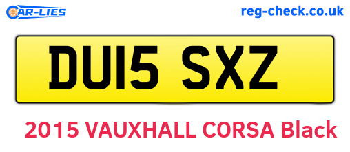 DU15SXZ are the vehicle registration plates.