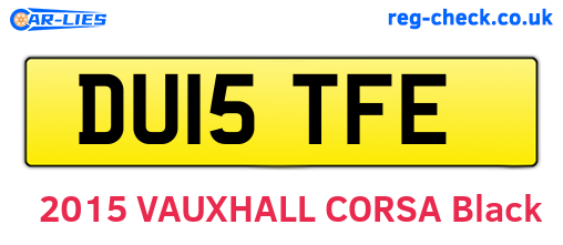 DU15TFE are the vehicle registration plates.
