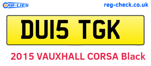 DU15TGK are the vehicle registration plates.