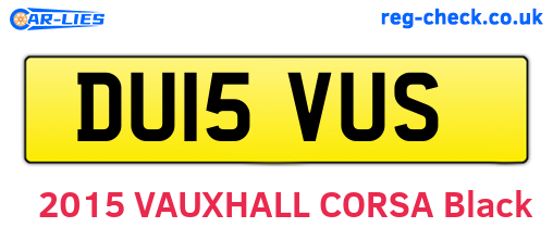 DU15VUS are the vehicle registration plates.