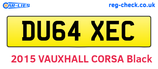 DU64XEC are the vehicle registration plates.