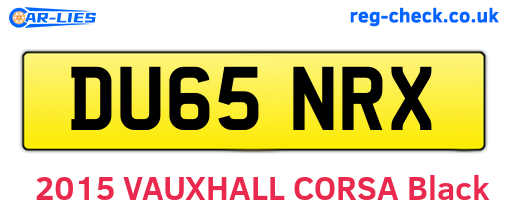 DU65NRX are the vehicle registration plates.