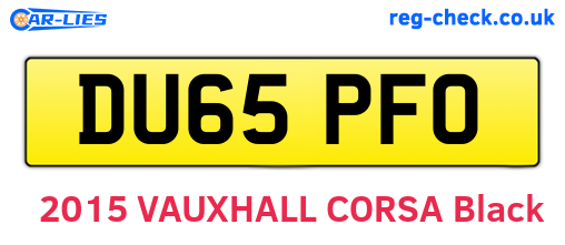 DU65PFO are the vehicle registration plates.