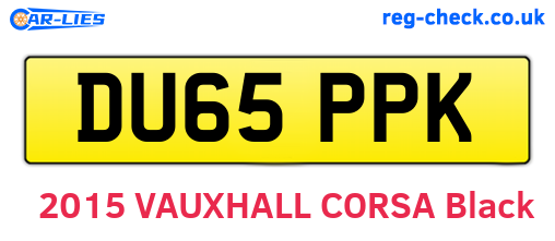 DU65PPK are the vehicle registration plates.
