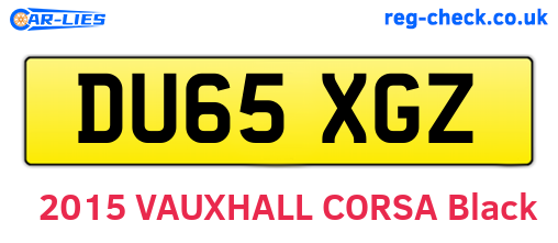 DU65XGZ are the vehicle registration plates.
