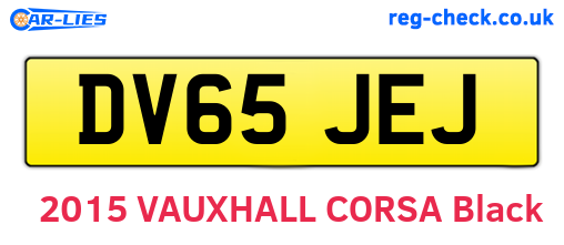 DV65JEJ are the vehicle registration plates.