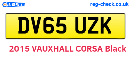 DV65UZK are the vehicle registration plates.