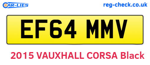 EF64MMV are the vehicle registration plates.