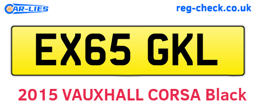 EX65GKL are the vehicle registration plates.