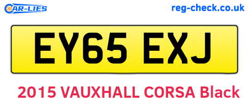 EY65EXJ are the vehicle registration plates.